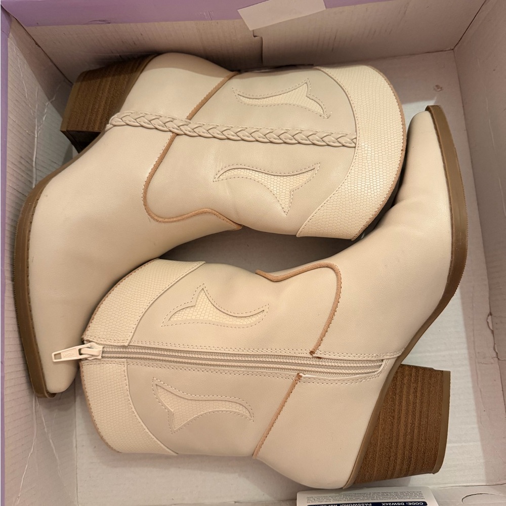 Target Cream Ankle Booties